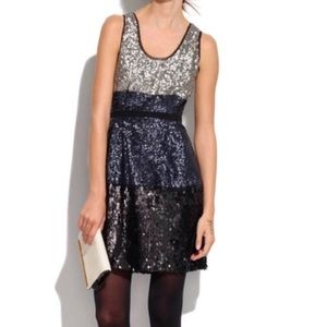 Madewell Sequin Colorblock Dress